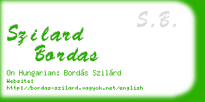 szilard bordas business card